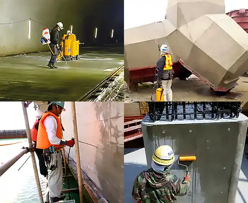 サンマテラーアクアバンク塗布風景